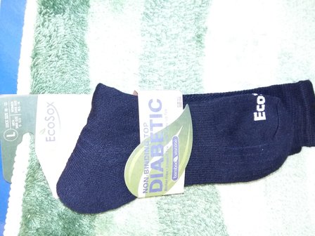 DIABETES sokken  (maten small: 36-42 of large: 43-47) Blauw