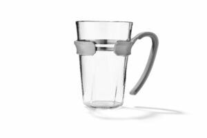 beker-of glashandvat met enkele handvat
