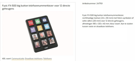 Fysic FX-500 nummerkiezer telefoon