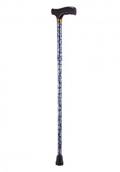 Wanddelstok opvouwbaar blauw gebloemd.