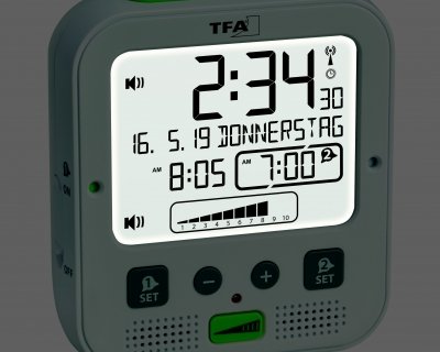 Radiografische wekker met trilalarm