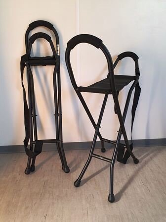 Advys Pluviose Wandelstokstoeltje Hoge Zitting Aluminium Zwart PL4B1 | 1 stuk