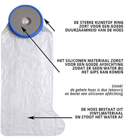 Adhome Gipshoes voor half been | Douchehoes waterdicht | Houd het gips droog | Verbandhoes