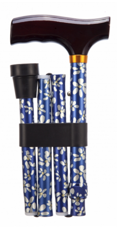 Opvouwbare wandelstok - gebloemd 74 - 84 cm