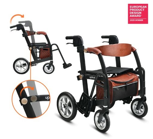 Rollator Glide 2 in 1 Moon Black. 