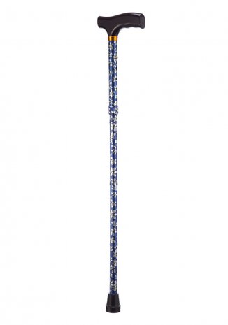 Wanddelstok opvouwbaar blauw gebloemd.