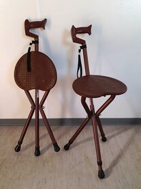 Wandelstok met stoeltje Pluviose .