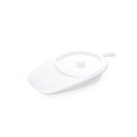 Platte plastic bedpan.
